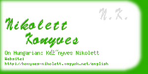 nikolett konyves business card